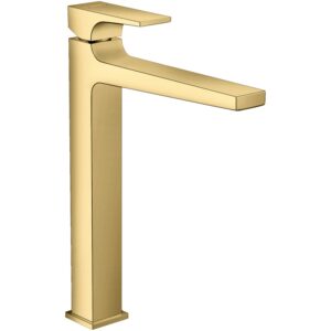 Baterie înaltă pentru lavoar Hansgrohe Metropol 260, cu ventil Push-Open, auriu lucios