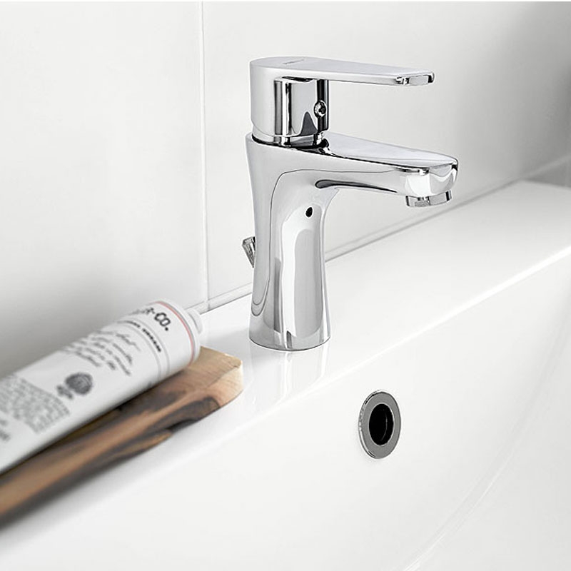 Baterie pentru lavoar Ferro Algeo, cu ventil Click-Clack, crom - imagine 2
