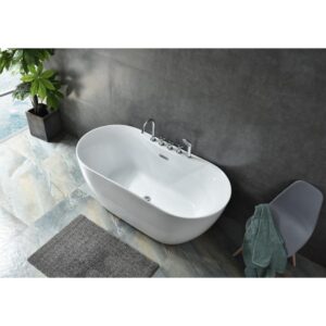 Cadă baie freestanding Bella WB-812-1, acril sanitar, 170 × 75 × 58 cm, alb