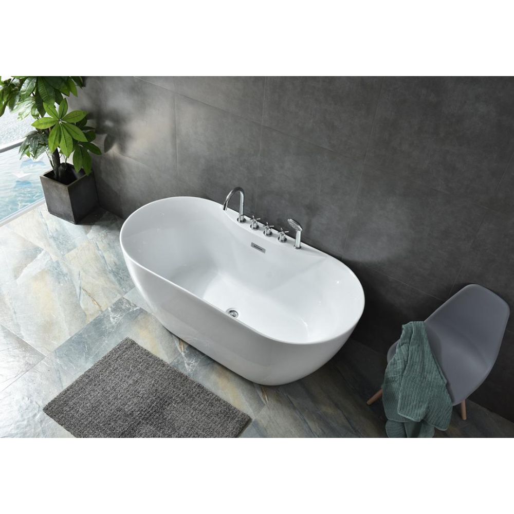 Cadă baie freestanding Bella WB-812-1, acril sanitar, 170 × 75 × 58 cm, alb