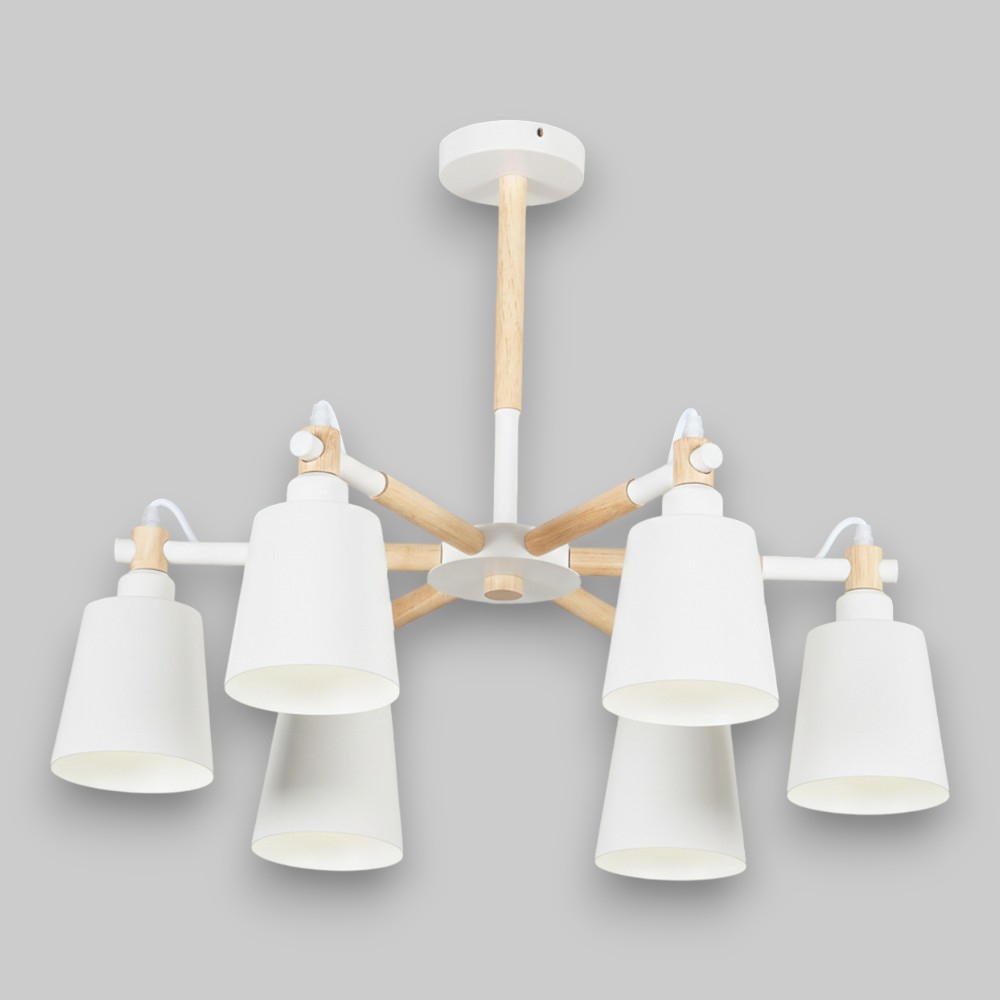 Lustră de tavan Thor, 6 brațe, 70 × 52 cm, 6 × E27, alb - imagine 2