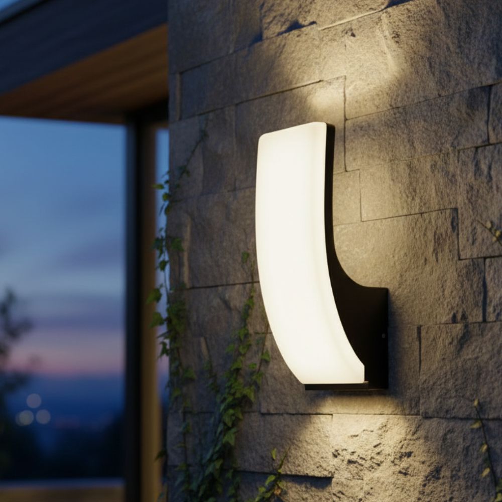 Aplică LED de perete Some, IP65, 15W, 3000K, 1350 lm, negru