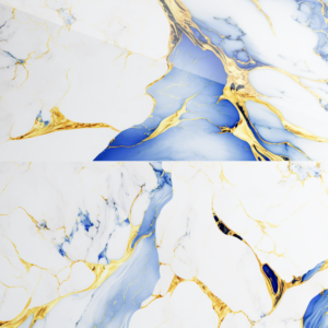 Gresie porțelanată rectificată Aqua Blue Gold 60x120 cm, lucioasă, aspect marmură