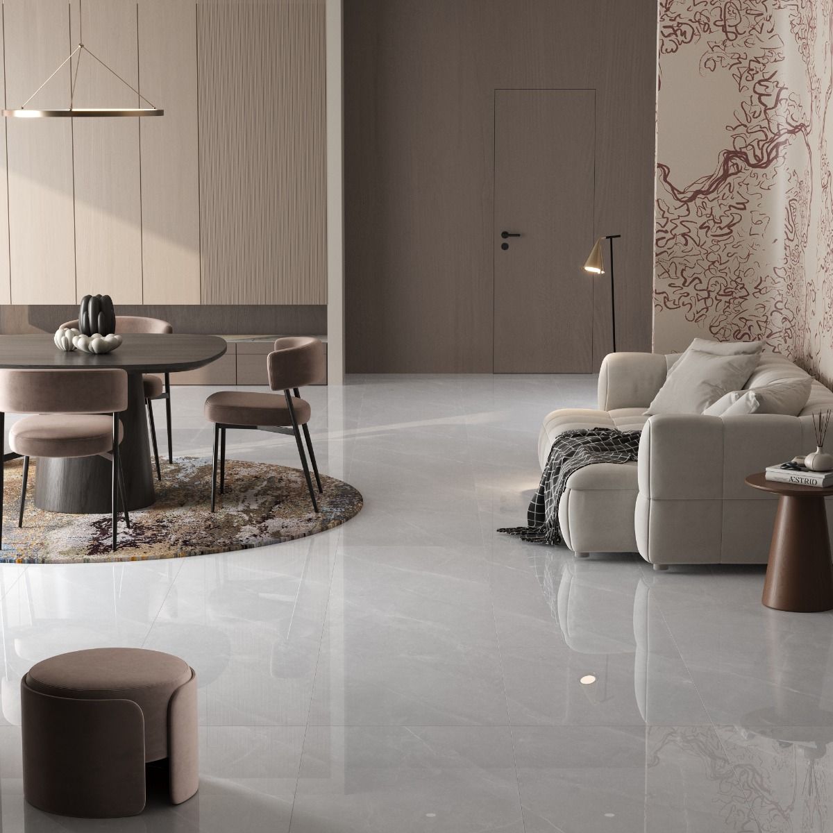 Gresie porțelanată rectificată Torino White 60x120 cm - imagine 2