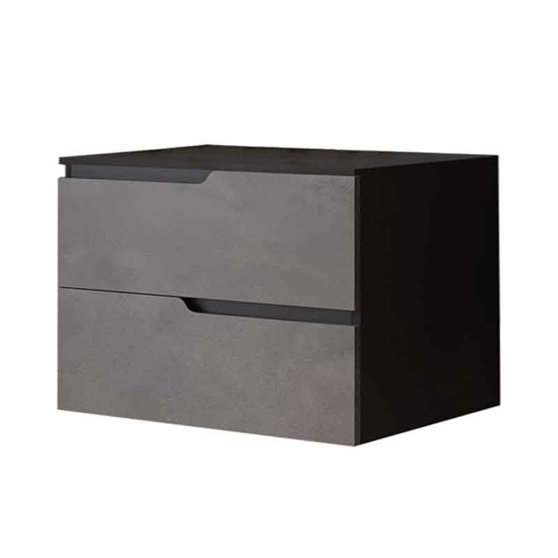 Mobilier suspendat cu blat pentru lavoar Fluminia Bari, 80 cm, Urban Grey, 2 sertare Soft Close