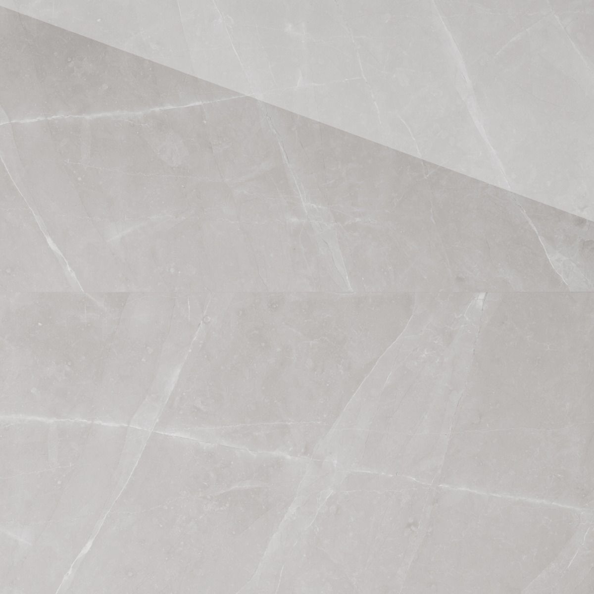 Gresie porțelanată rectificată Osmos Grey, 60 × 120 cm, lucioasă, aspect marmură, gri